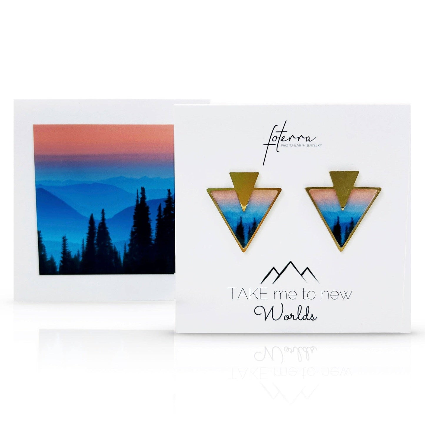 Mountain Vista Triangle Post Earrings handmade in Oregon