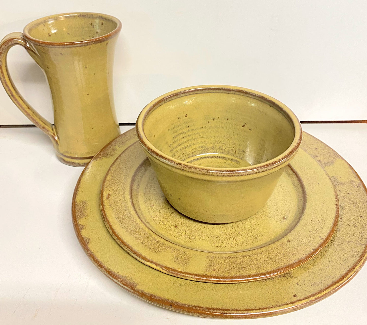 Dinnerware place setting for the table 4 piece place setting pottery handmade