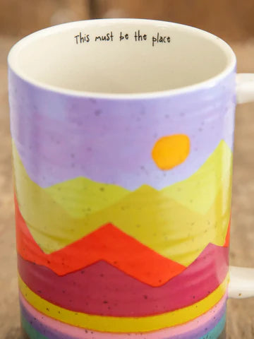 Mountain scene latta coffee or large tea mug. Ceramic mug by Natural Life