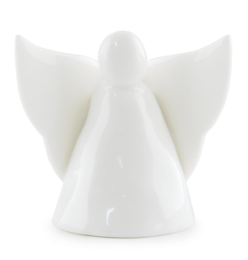 Angel taper candle holder porcelain white. sleek modern appeal