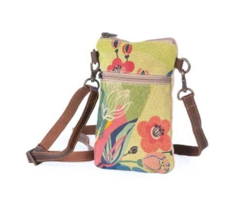 Blossom floral cellphone sling bag phone purse with long removable strap for iphone