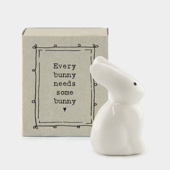 Porcelain Bunny in matchbox Every bunny needs some bunny . Gift box. Miniature bunny