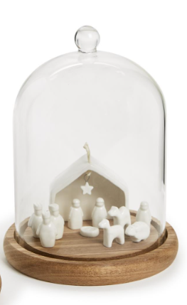 Nativity set porcelian 11 pc miniature set white East of India Mary Joseph, Jesus