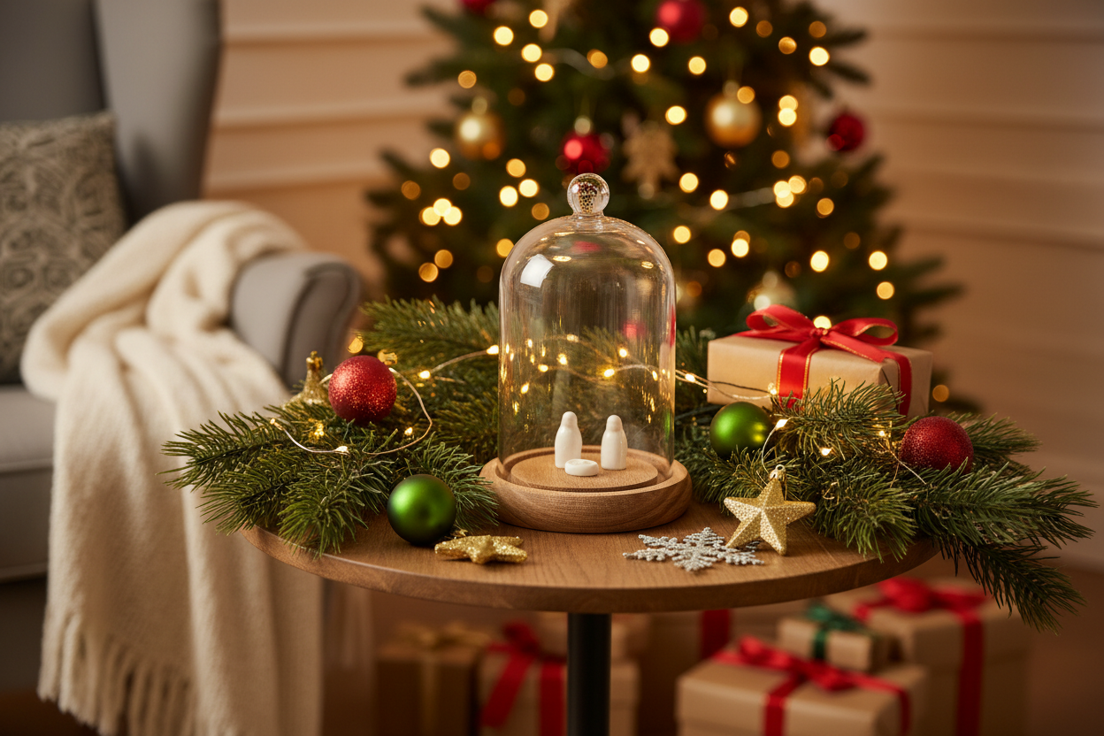 Porcelian Nativity set Mary, Joseph and Jesus in small matchbox