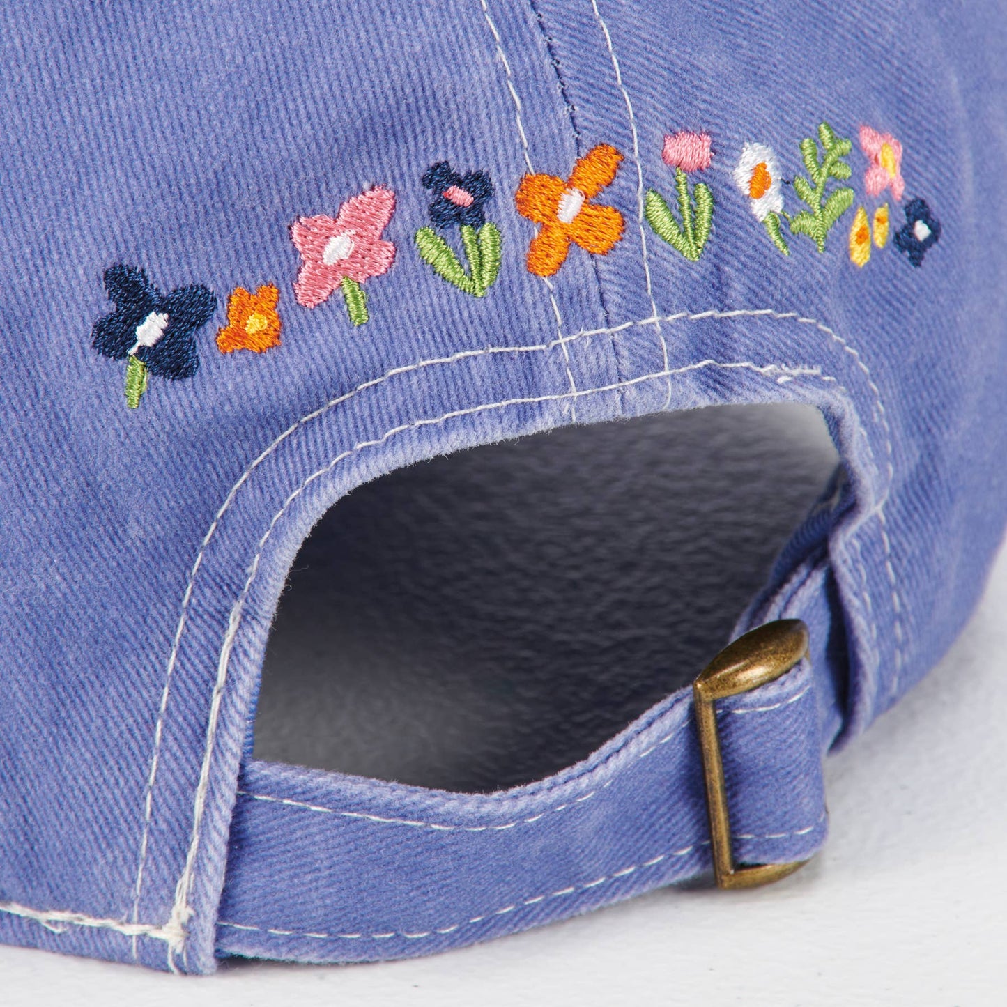 Spread Kindness Baseball Cap blue hat with flowers adjustable