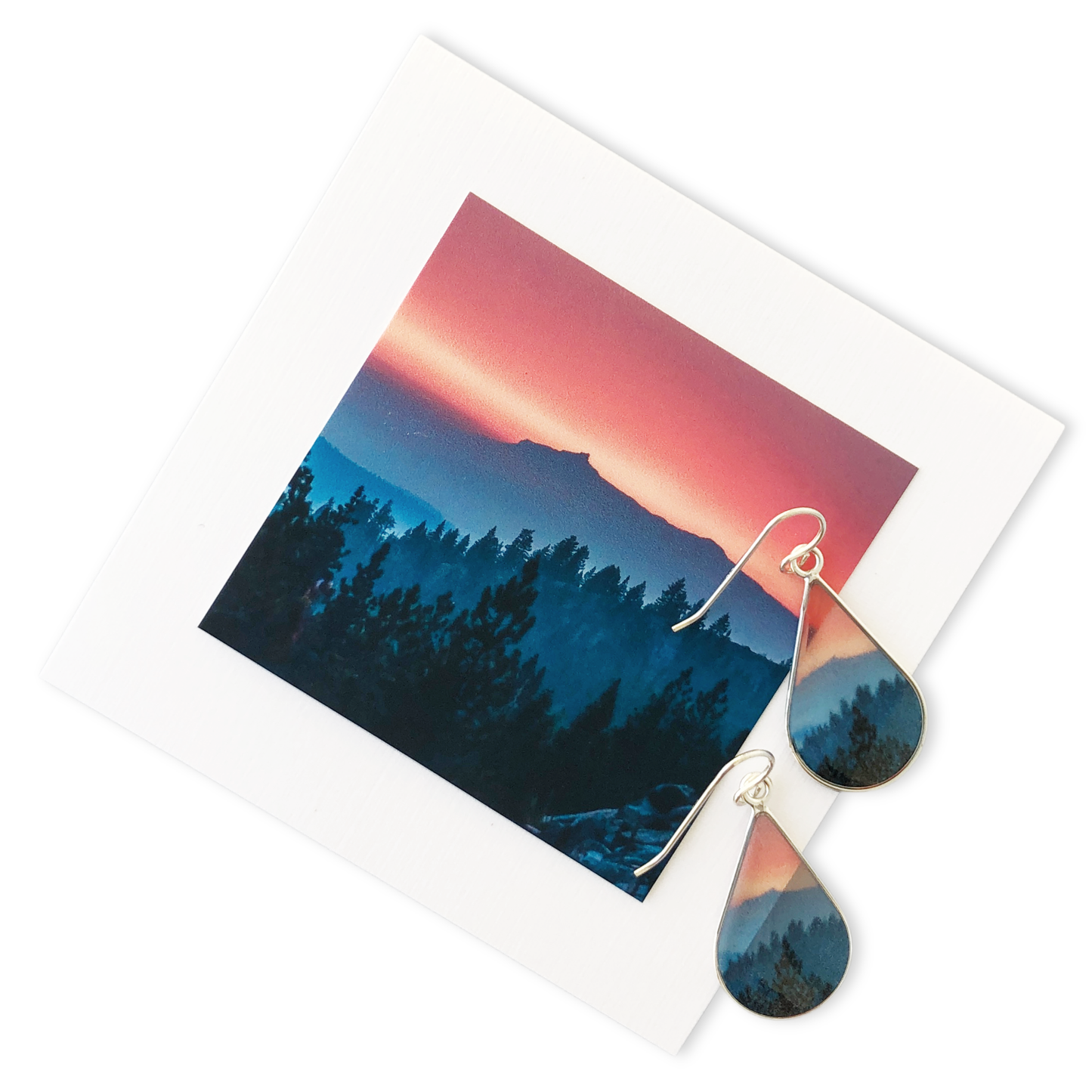 Sierra Sunset Small Teardrop Earrings hand crafted sterling silver