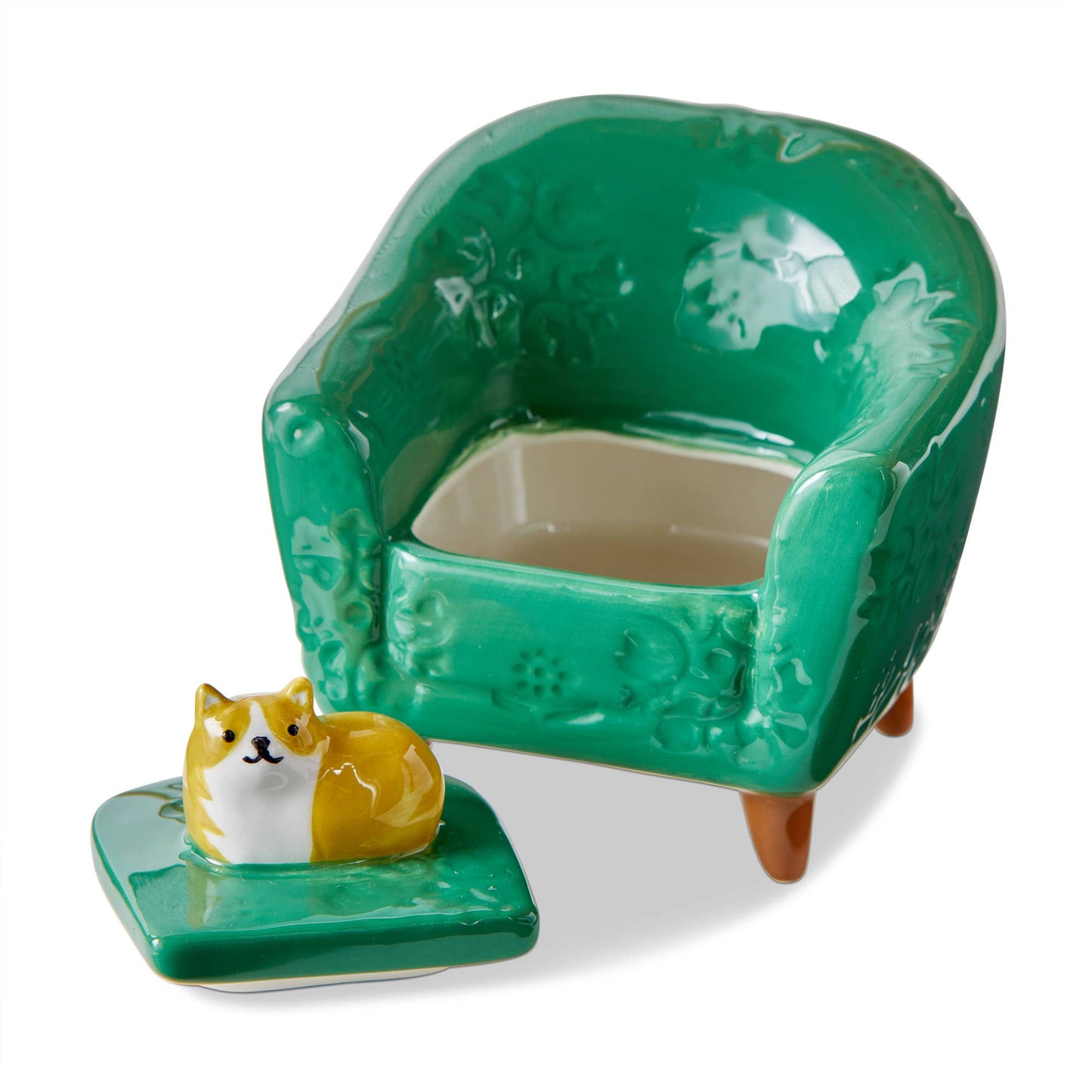 Orange Cat in Chair Lidded Trinket box by TAG