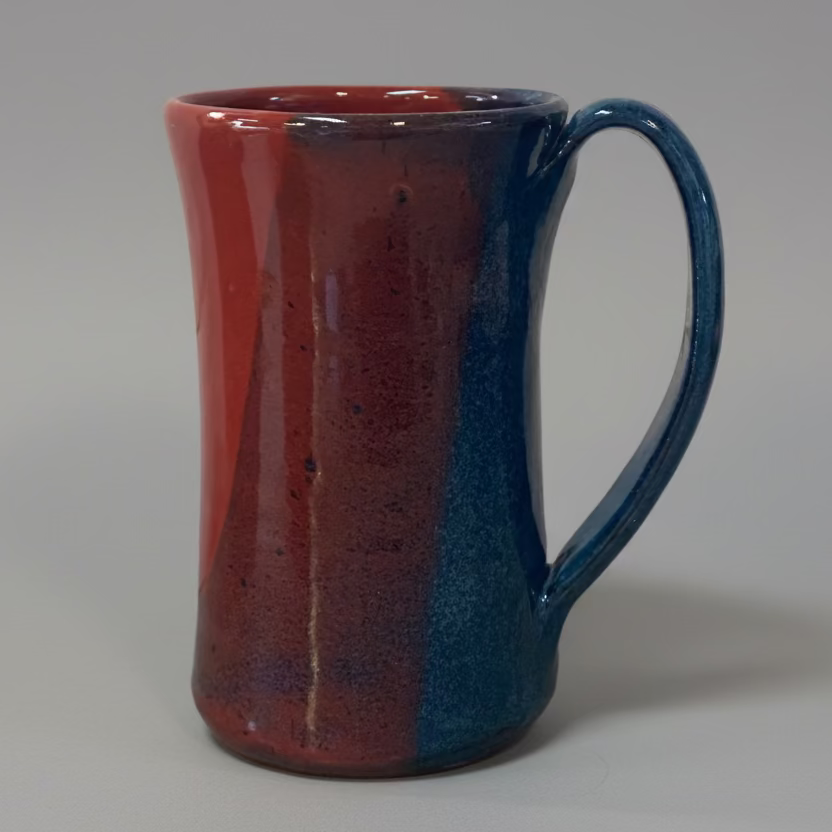 Large Coffee mug holds 12 to 14 ounces Pottery cup wide handle Tea glass