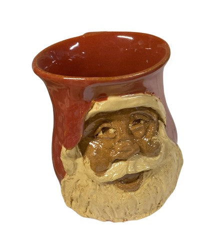 Santa Claus face mug hand sculpted Traditions Pottery Calhoun