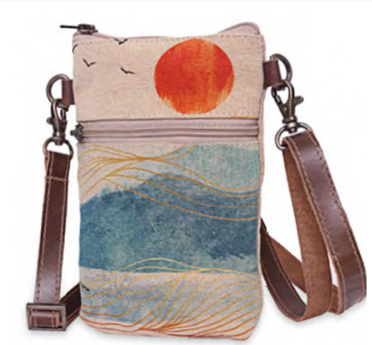 Beach and Sun cellphone sling bag phone purse with long removable strap for iphone
