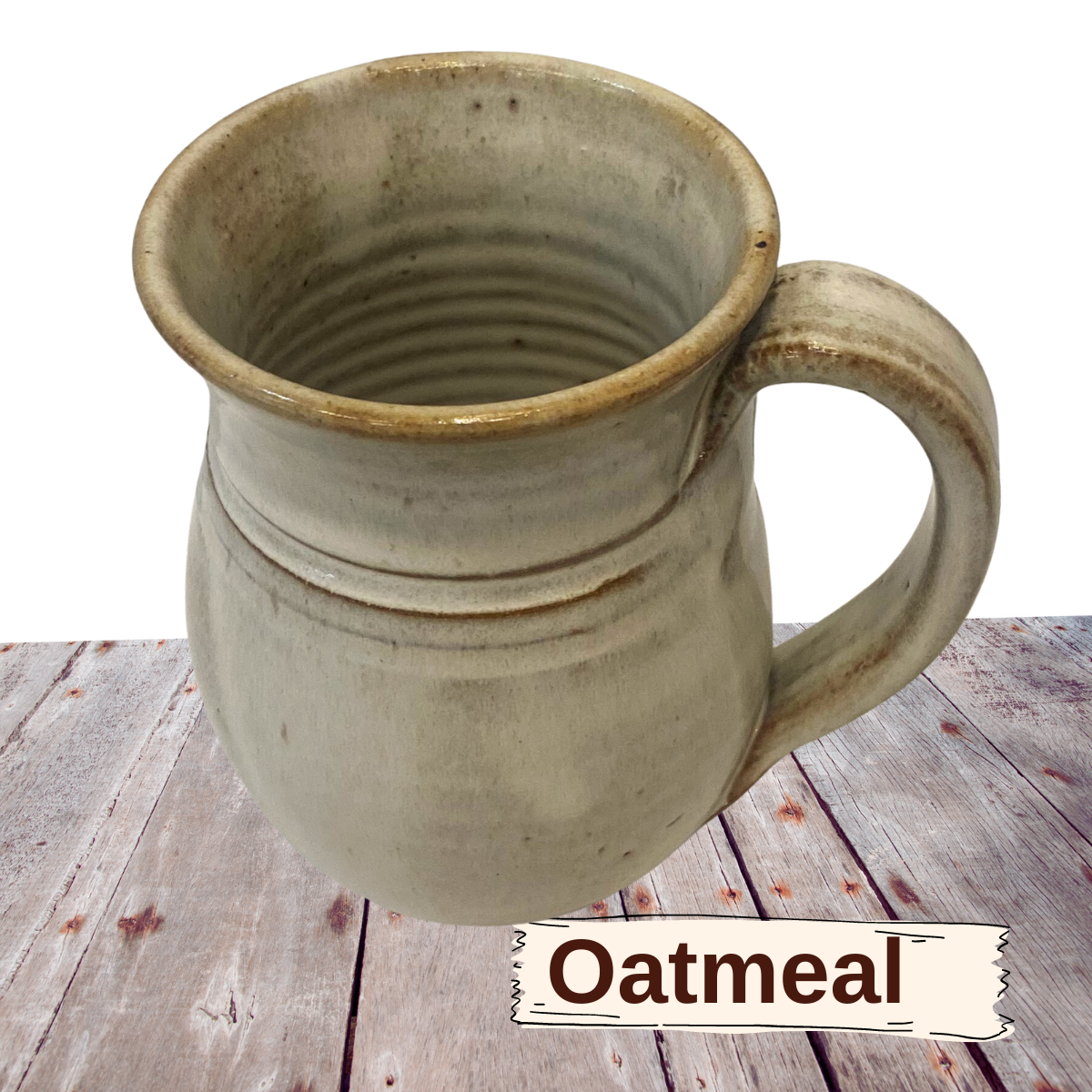 Coffee cup holds 12 ounces handmade pottery mug for coffee or tea. Study handle for 2 or 3 fingers