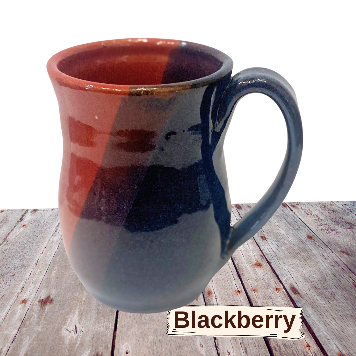 Coffee cup holds 12 ounces handmade pottery mug for coffee or tea. Study handle for 2 or 3 fingers
