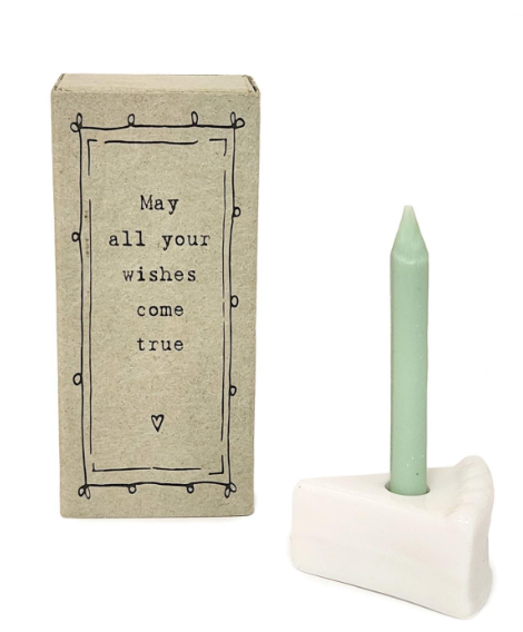 Porcelain slice of birthday cake that holds real candle. For Birthdays and suprises