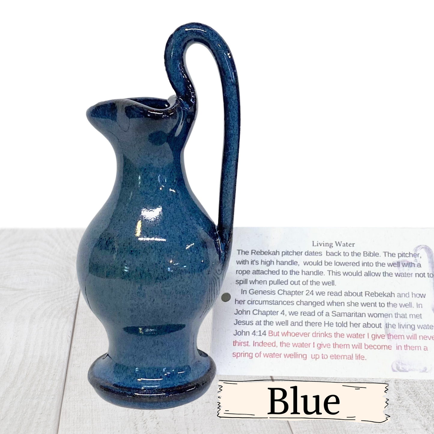 Pitcher Biblical shape Rebekah pitcher handmade pottery high handle small vase jar