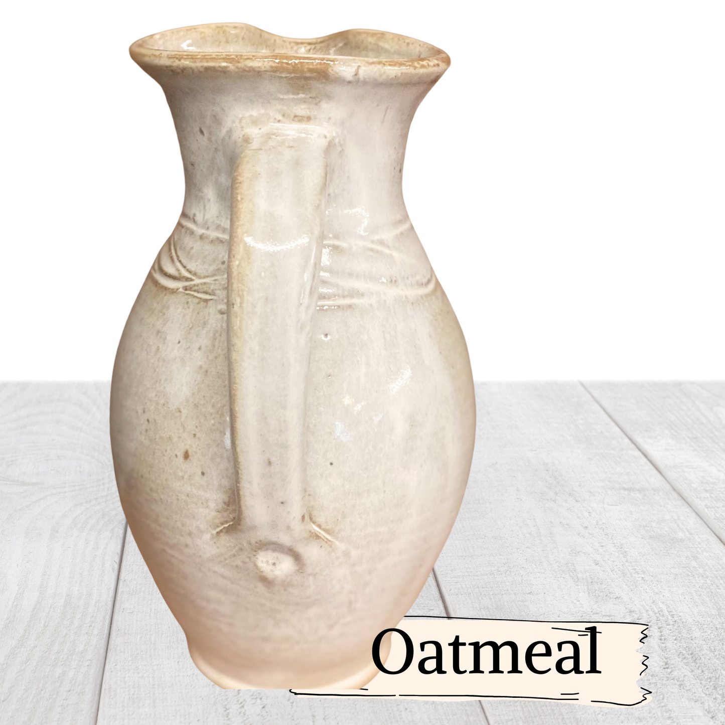 Water or Ice Tea Pitcher quart size handmade pottery for coffee steep tea pour spout handle. Small to medium size