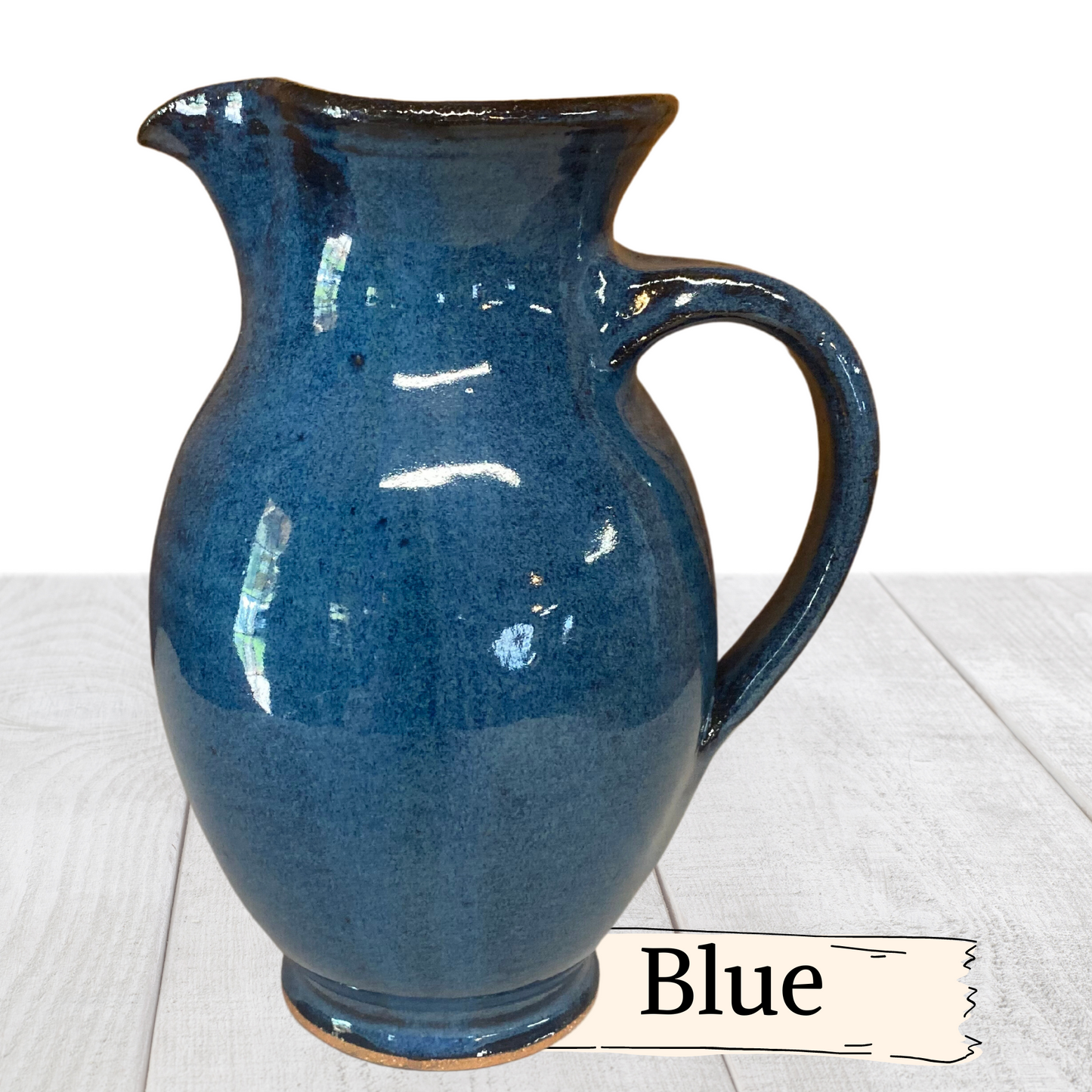 Water or Ice Tea Pitcher quart size handmade pottery for coffee steep tea pour spout handle. Small to medium size