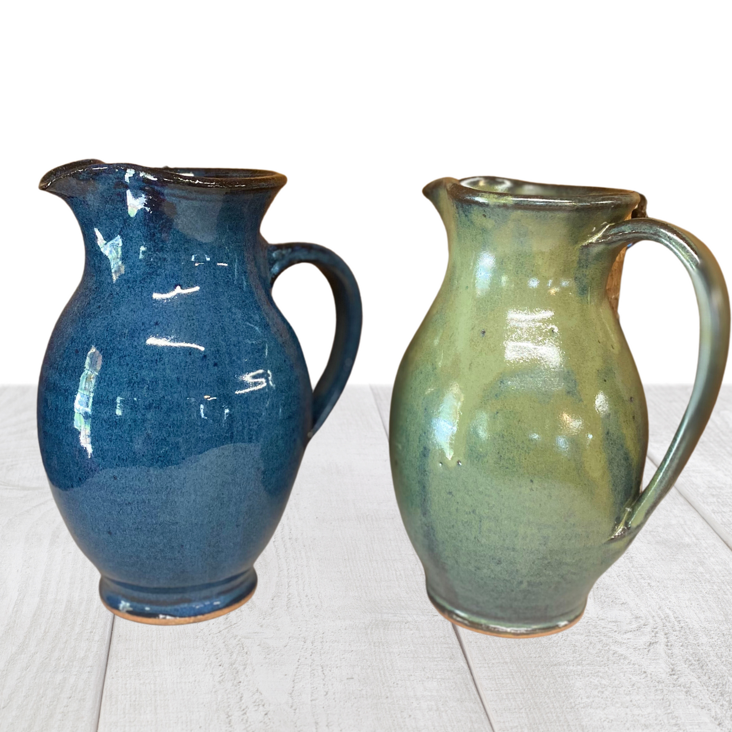 Water or Ice Tea Pitcher quart size handmade pottery for coffee steep tea pour spout handle. Small to medium size