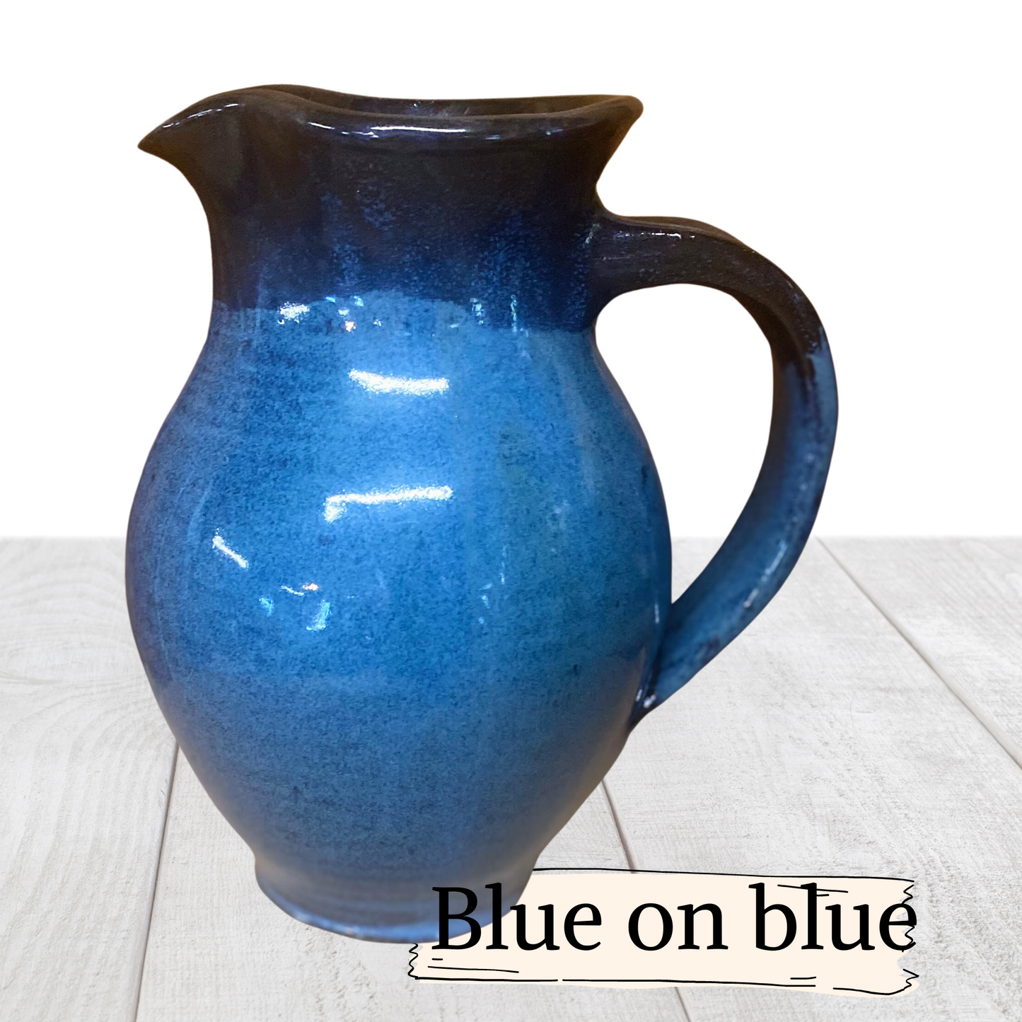 Water or Ice Tea Pitcher quart size handmade pottery for coffee steep tea pour spout handle. Small to medium size