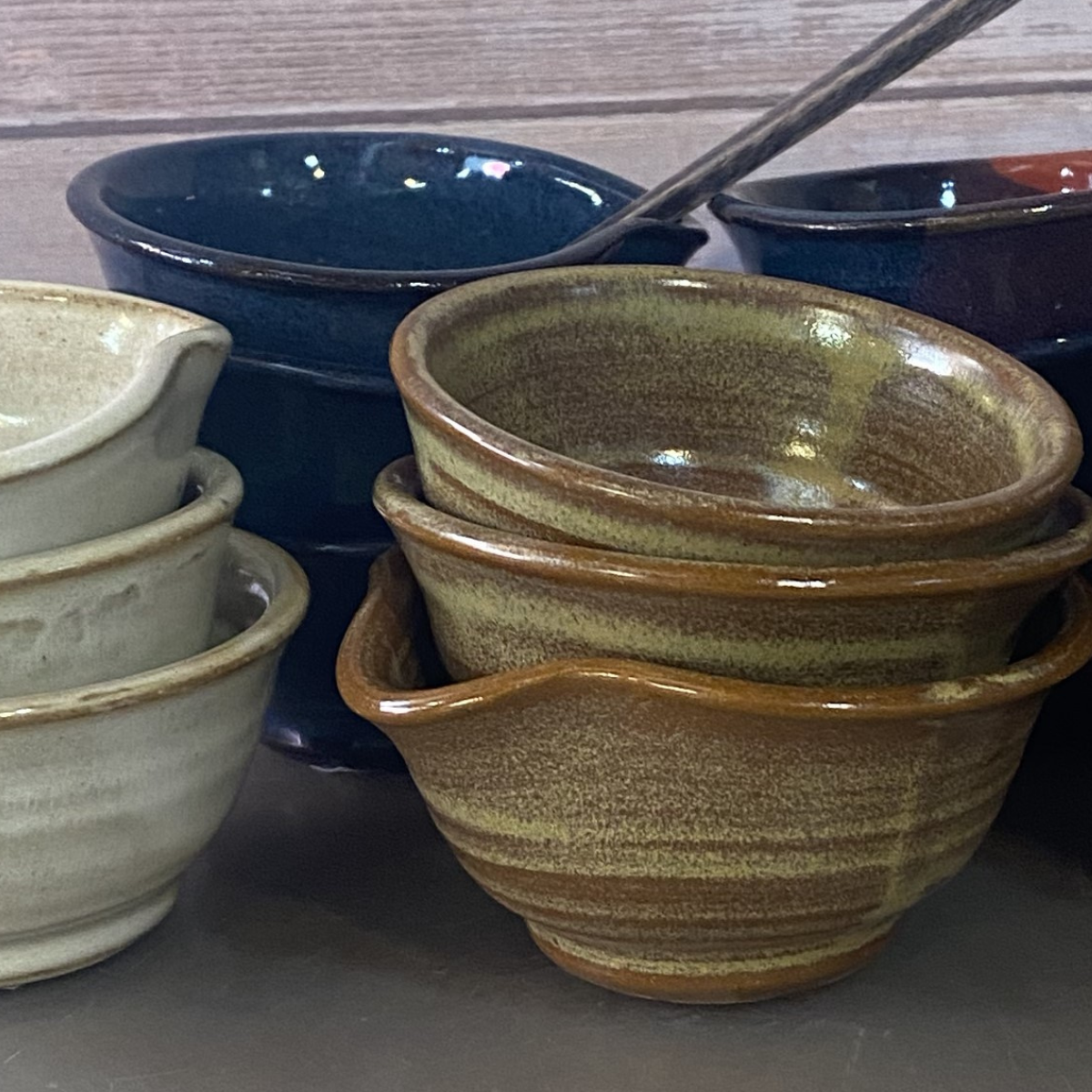 Tiny pottery bowl for dips premeasuring salt spices charcuterie boards jams