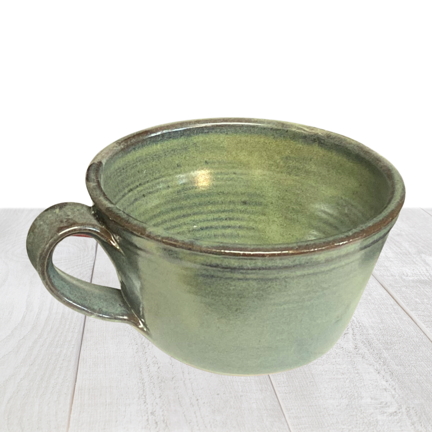 Cereal bowl with handle for chili soup and salad handmade pottery