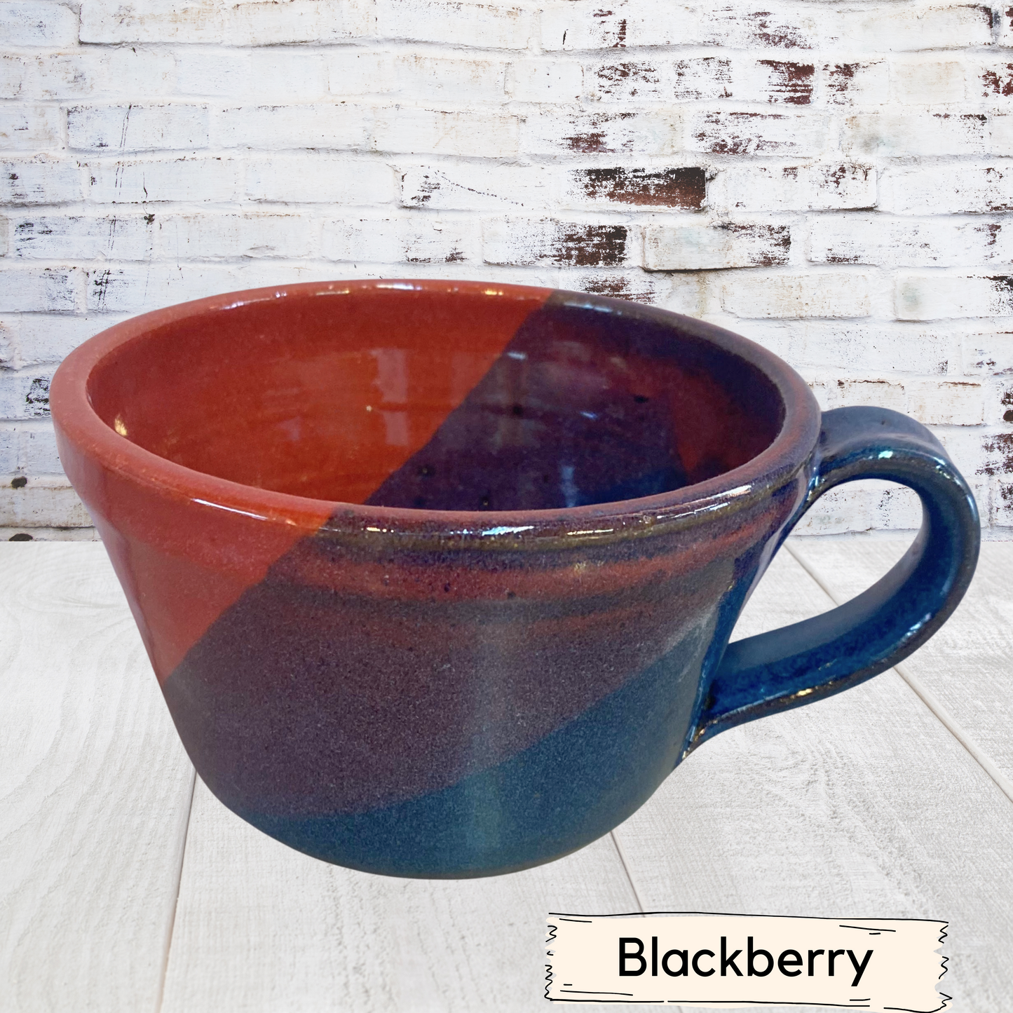 Cereal bowl with handle for chili soup and salad handmade pottery
