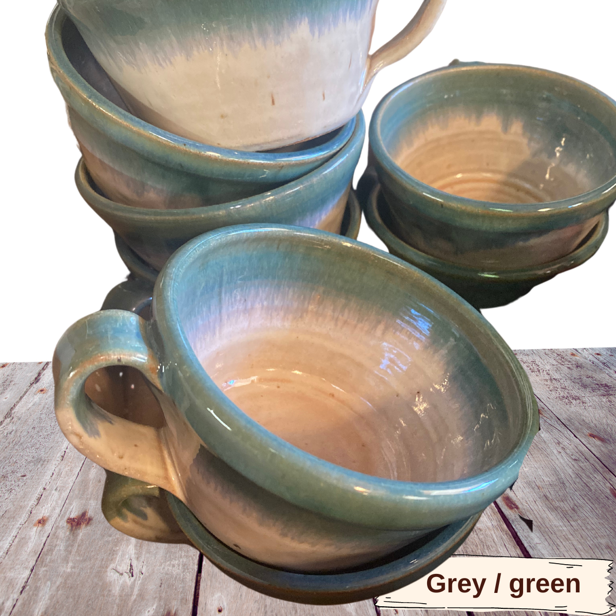 Cereal bowl with handle for chili soup and salad handmade pottery