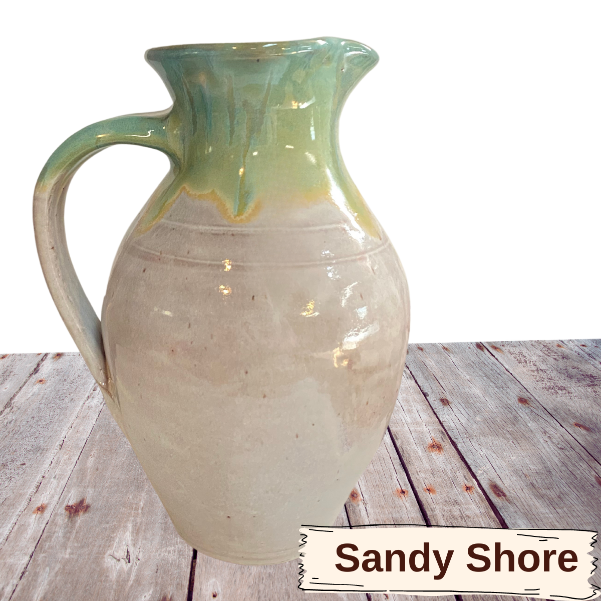Water or Ice Tea Pitcher large handmade pottery for coffee steep tea pour spout handle