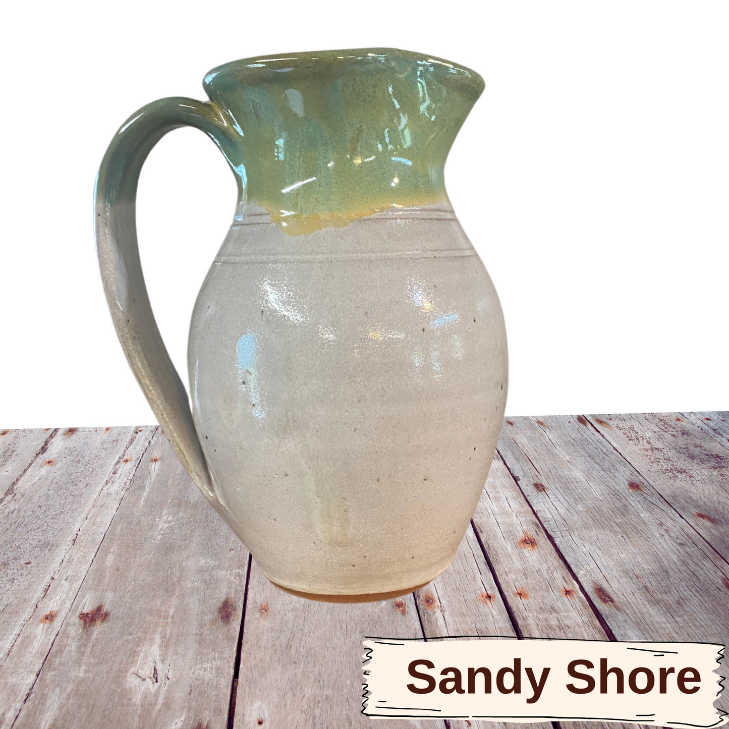 Water or Ice Tea Pitcher quart size handmade pottery for coffee steep tea pour spout handle. Small to medium size