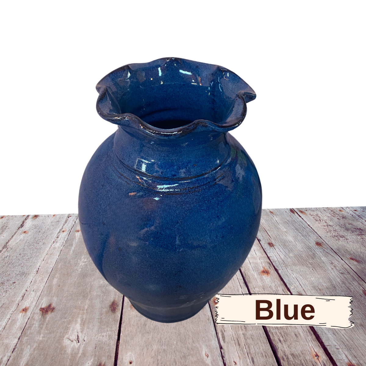 Large vase handmade pottery ceramic jar for fresh flowers or utensils