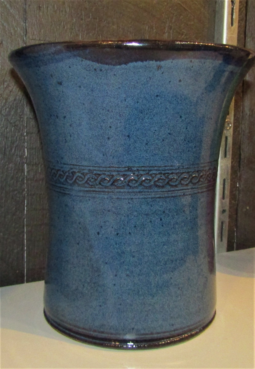 Utensil holder and Wine Chiller handmade pottery large vase wide jar