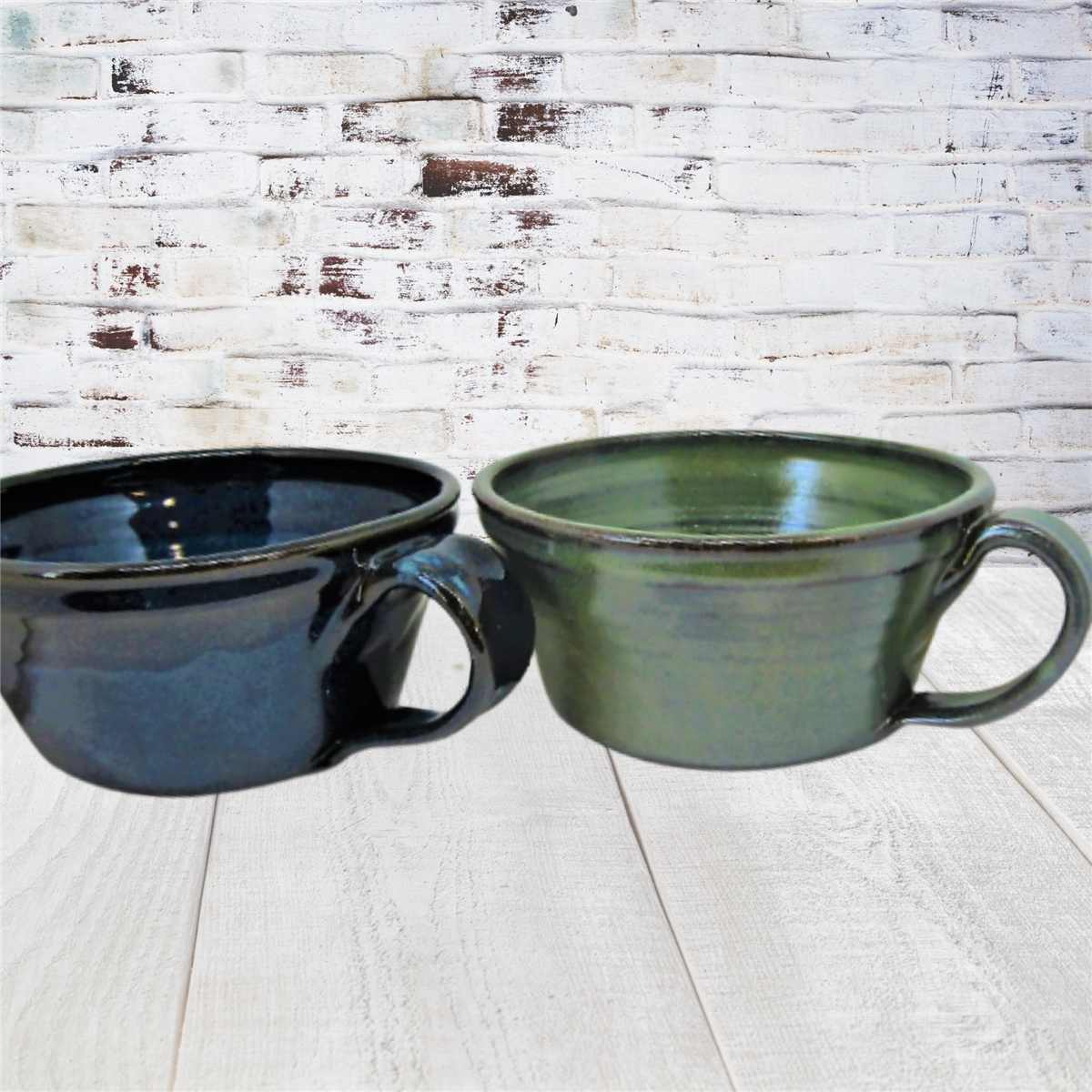 Cereal bowl with handle for chili soup and salad handmade pottery