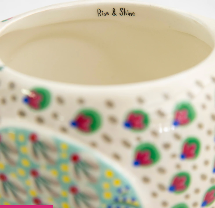 Chicken shape ceramic mug by Natural Life. Colorful hen cup. Collectible hen. Fill with candy or plant. Coffee mug