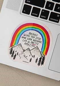 Natural Life stickers animals, big foot, happy camper, sloth