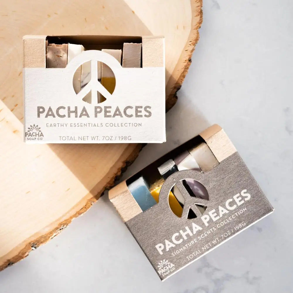 Pacha peaces Natural soap set of 7 small bars. super shrooms oats honey jasmine charcoal