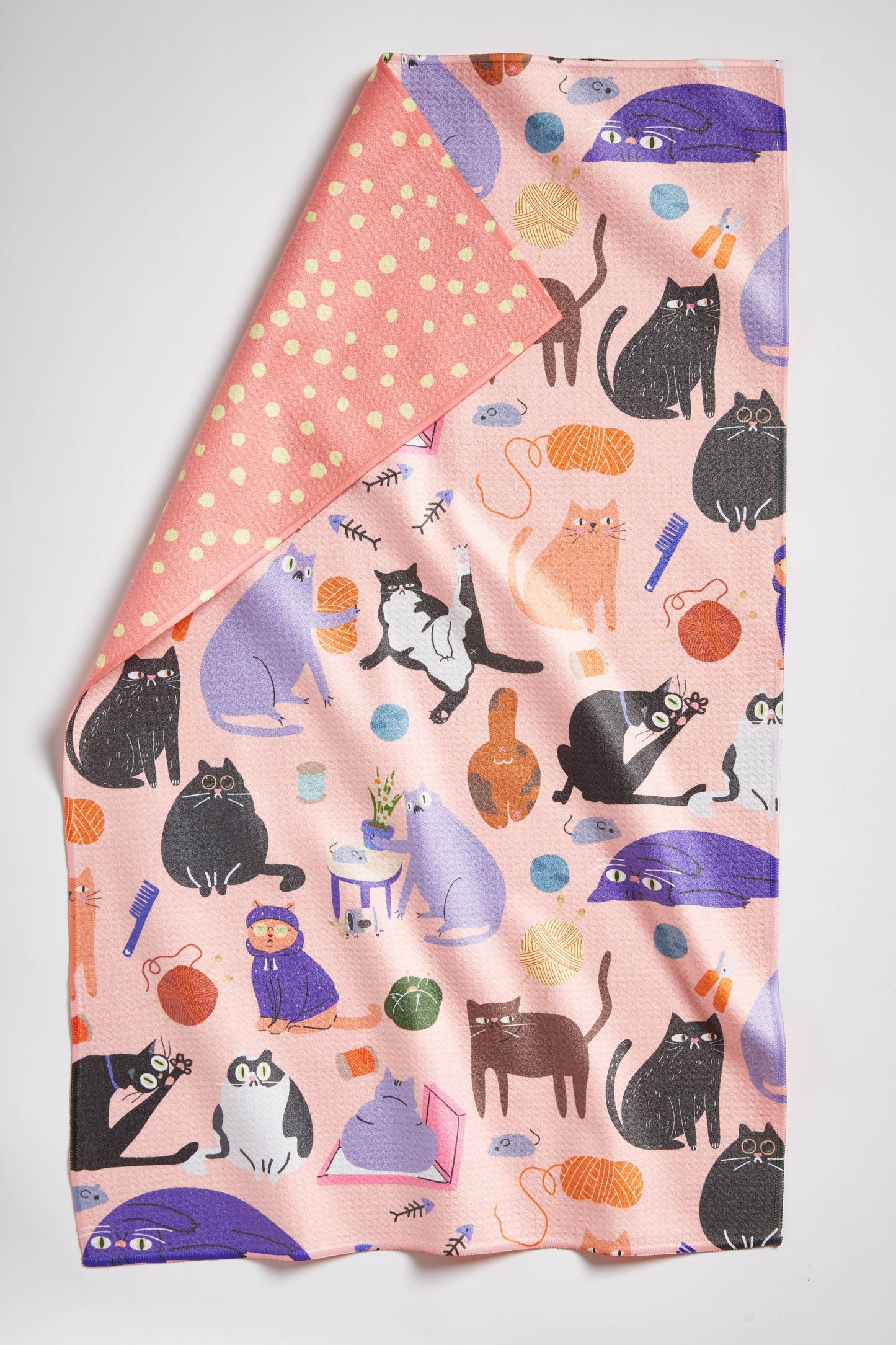 Dishtowel Multi Super Absorbent Cat design recycled towel machine washable