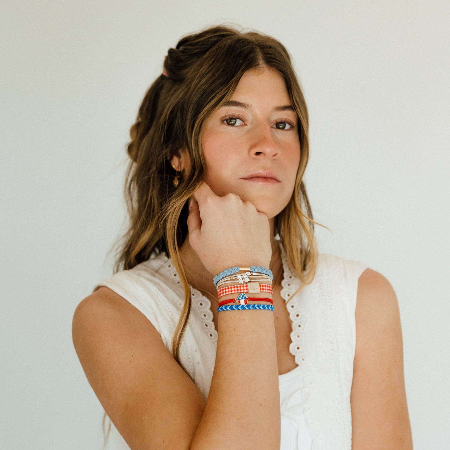 K'lani hair tie bracelets - "Free" Patriotic Hair Tie Bracelets set of 5