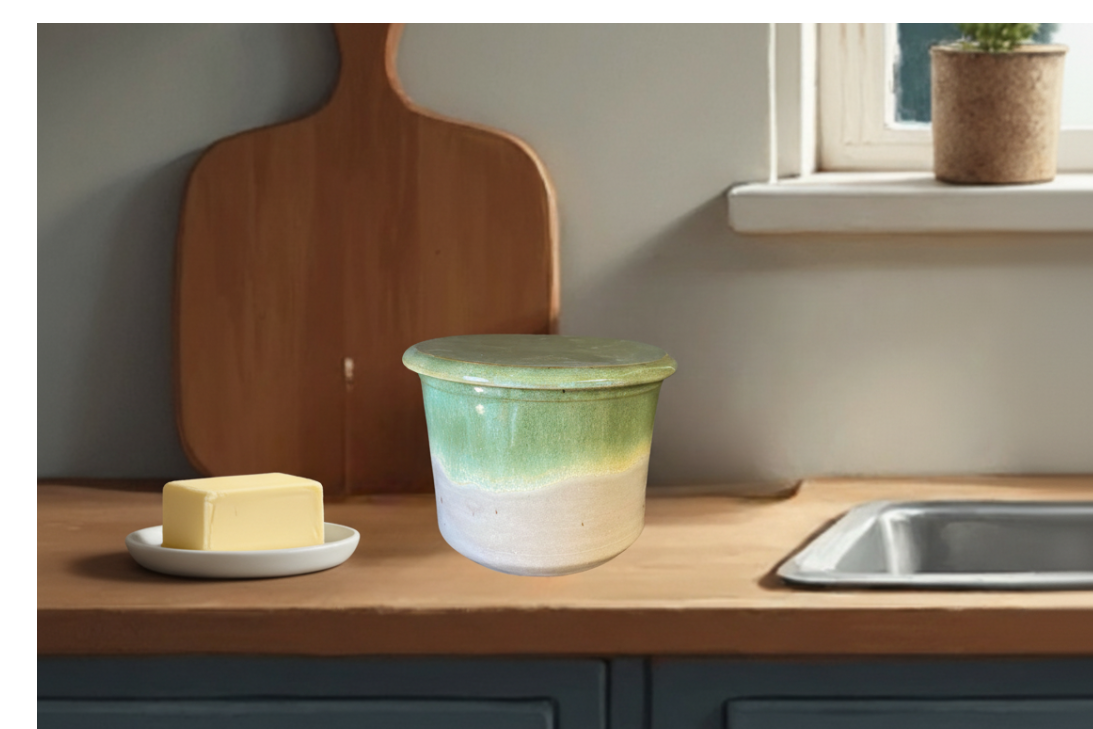 French butter dish, no need to refrigeration needed. Margerine bowl