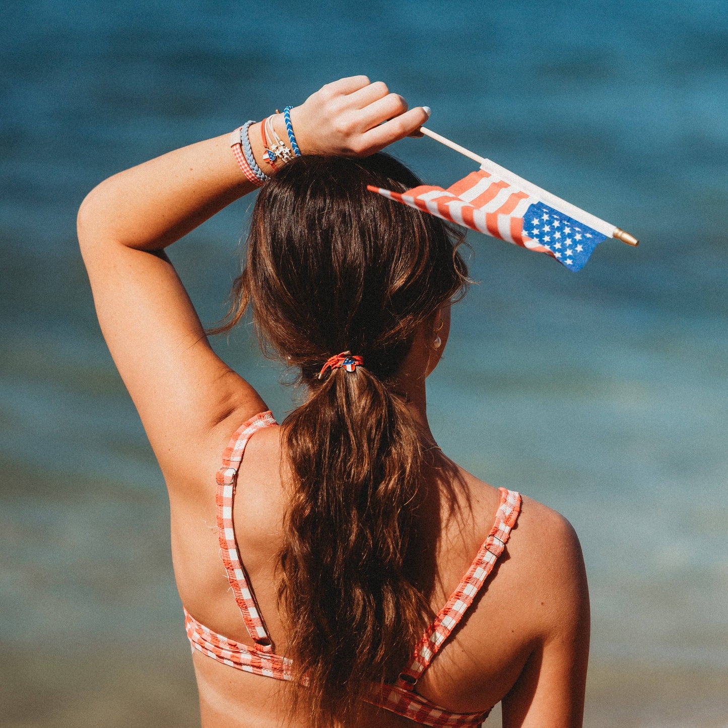 K'lani hair tie bracelets - "Free" Patriotic Hair Tie Bracelets set of 5