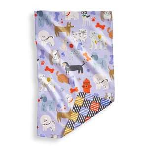 Dishtowel Super Absorbent with dogs. Recycled polyester. Machine wash Eco-Conscious
