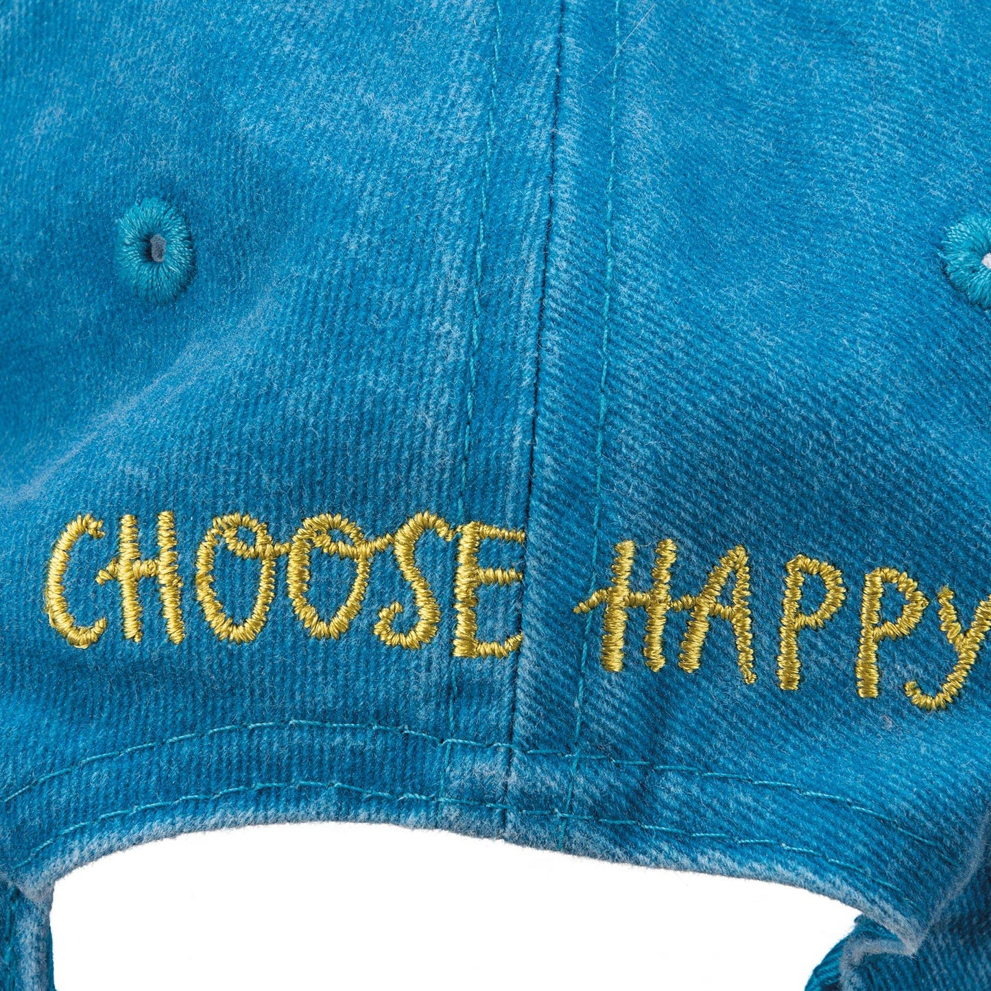 Baseball Cap blue hat with flowers choose happy