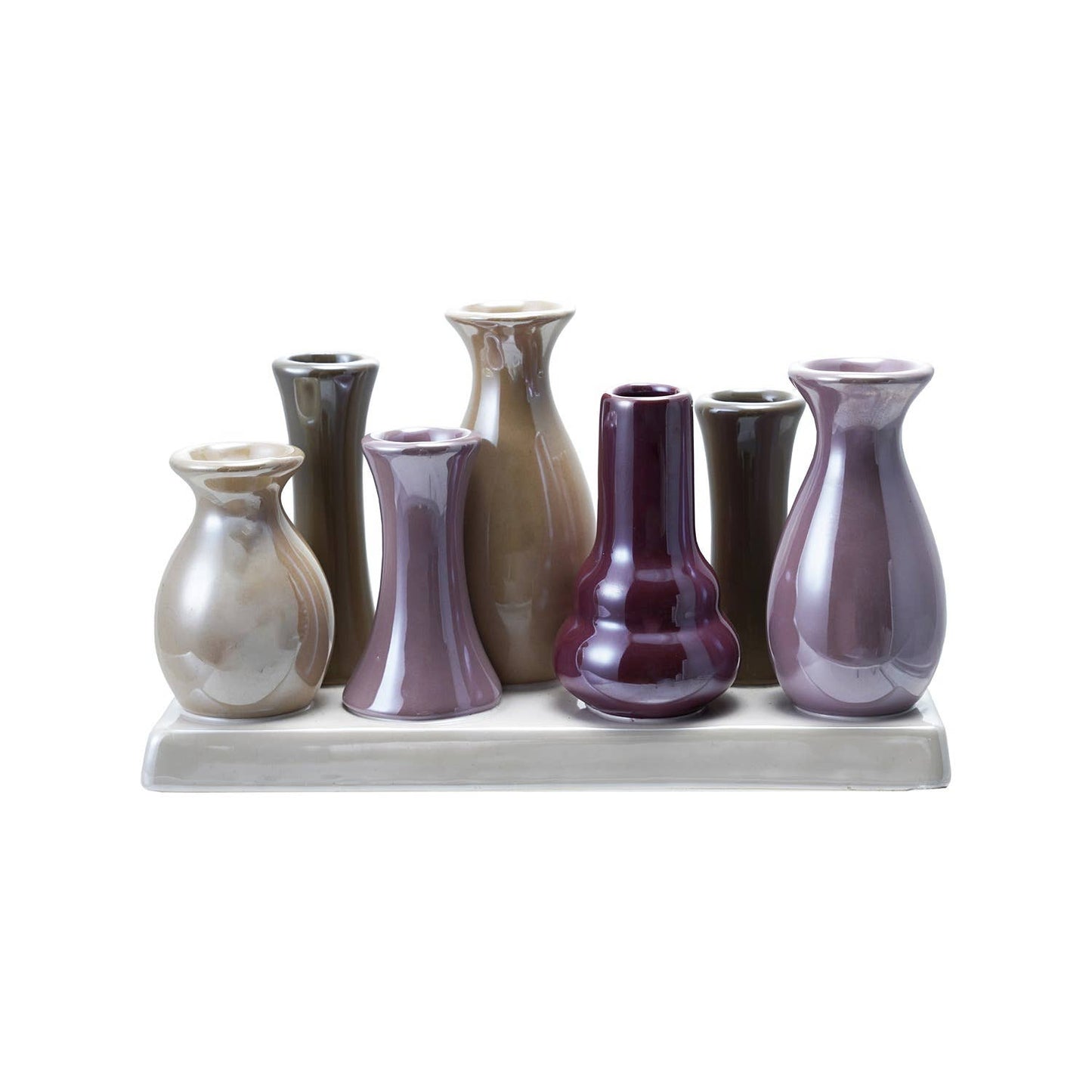Stoneware Multi Vase ceramic purple tan lustra color