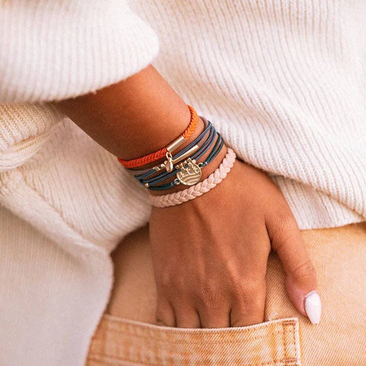 K'lani hair tie bracelets - "Discover" Gold Pine Tree Charm Hair Tie Bracelets