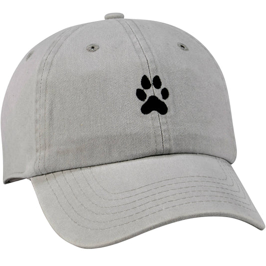 Love My Rescue Baseball Cap. White with black paw print. Adjstable.