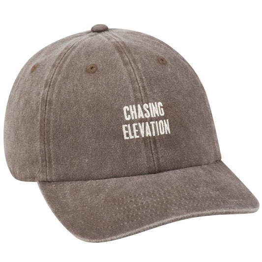 Brown cap with 'Chasing Elevation' 