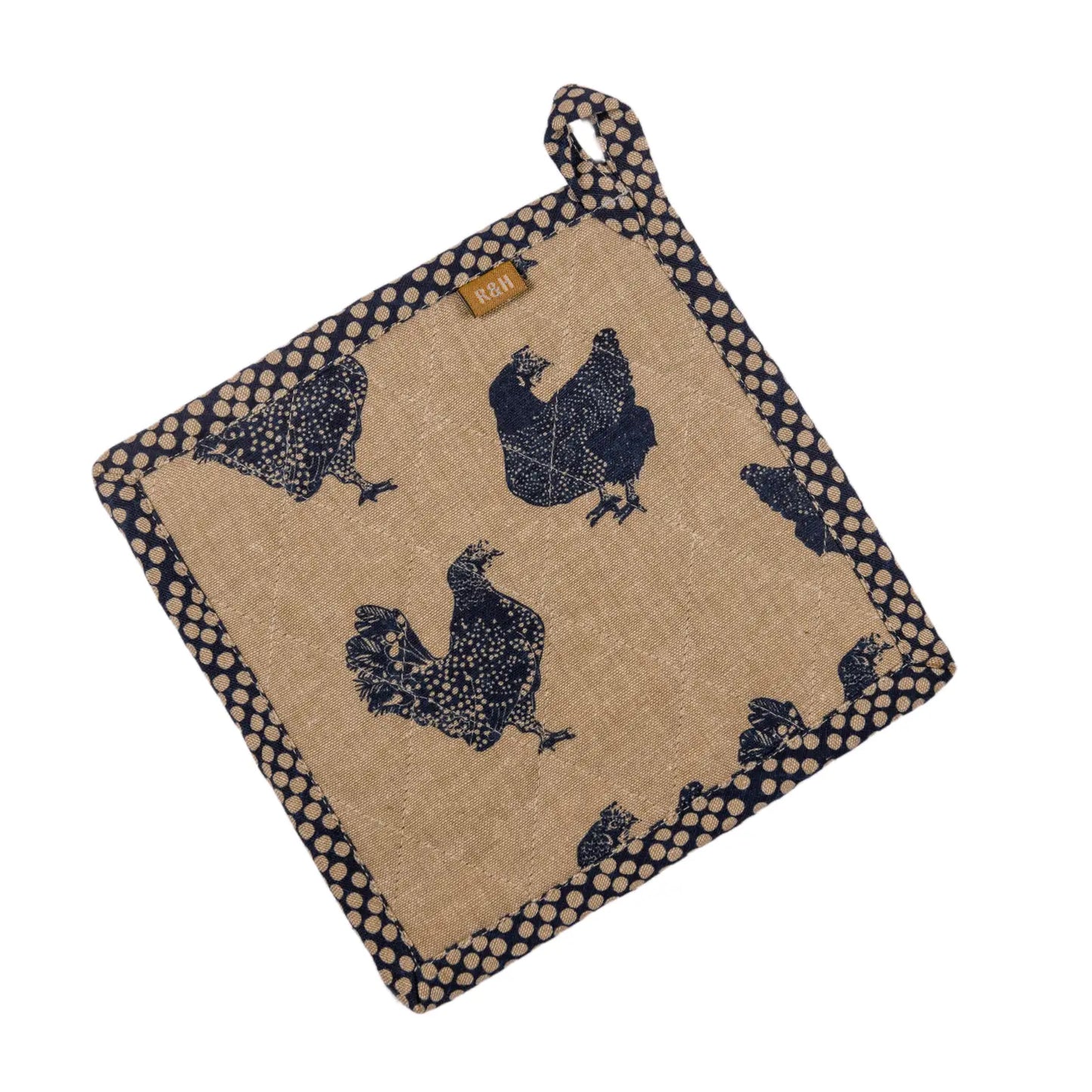 Chicken design cotton trivet or pot holder. Raine and Humble brand