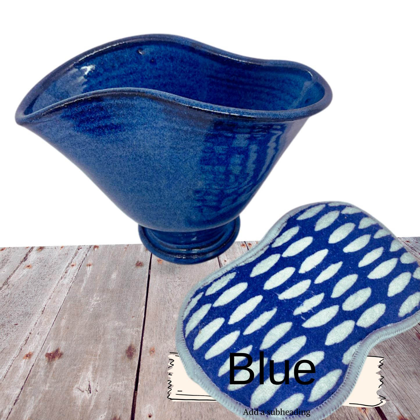 Scour scrubby pad holder for sink area. Pottery vase comes with a Euroscrubby