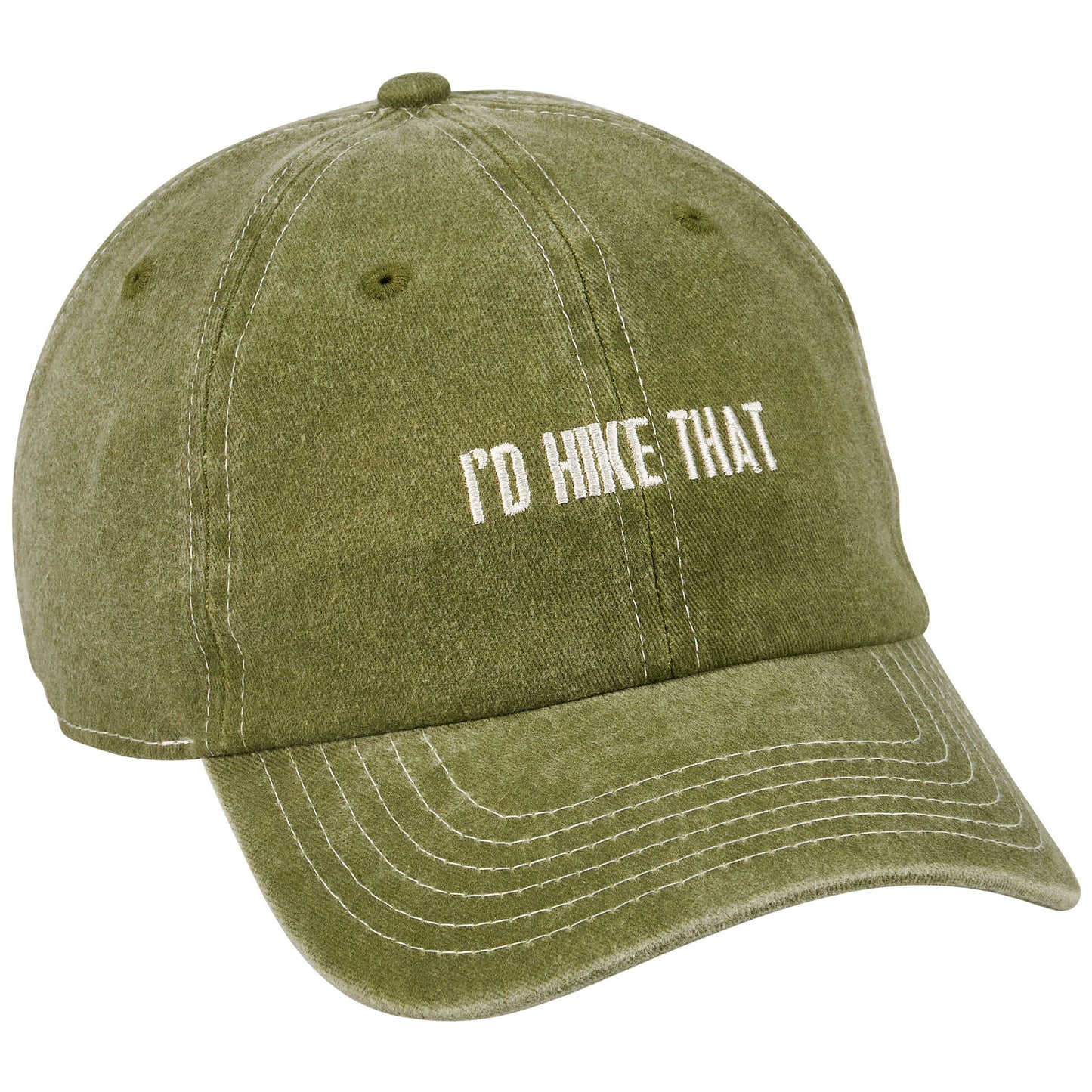 I'd Hike That Baseball Cap, green hat adjustable