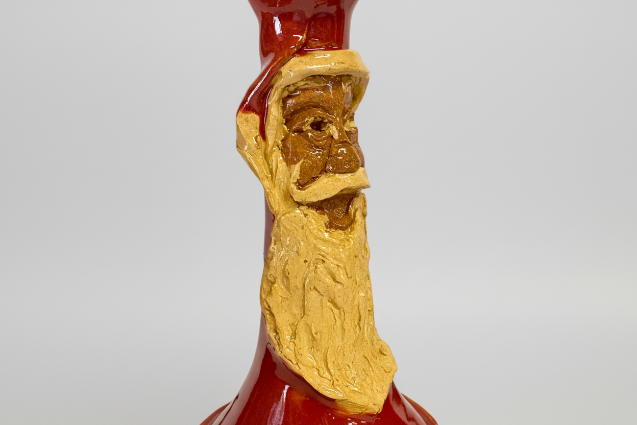 candlestick with santa