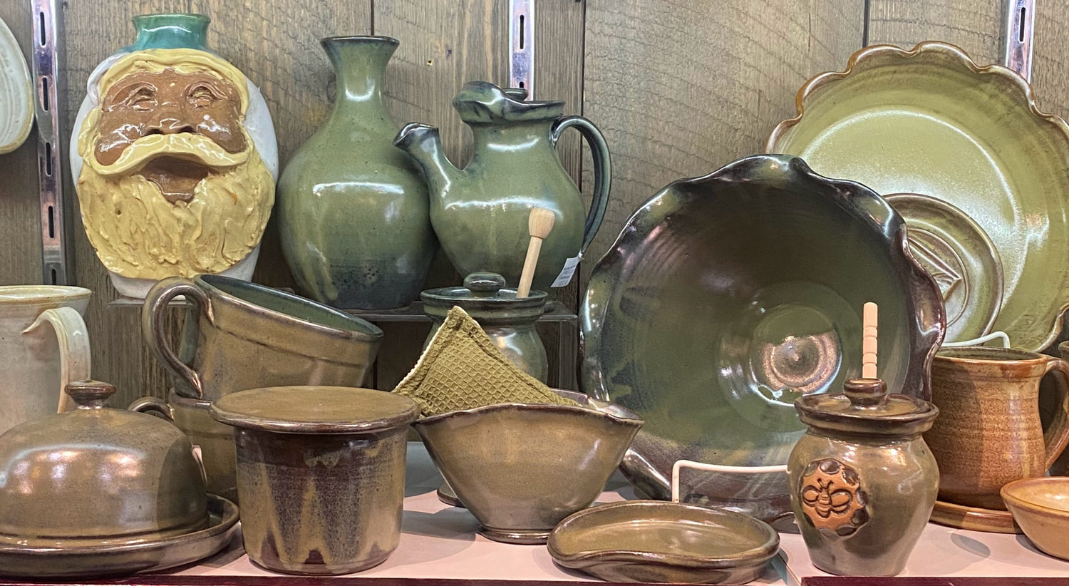 Bolick and Traditions Pottery in Blowing Rock NC. Handmade mugs & bowl