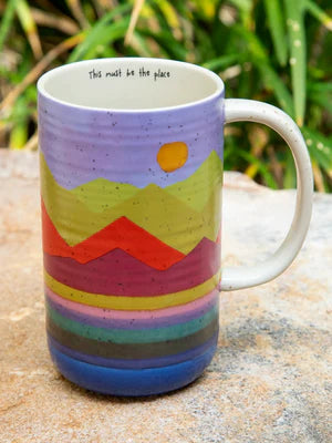 Mountain scene latta coffee or large tea mug. Ceramic mug by Natural Life